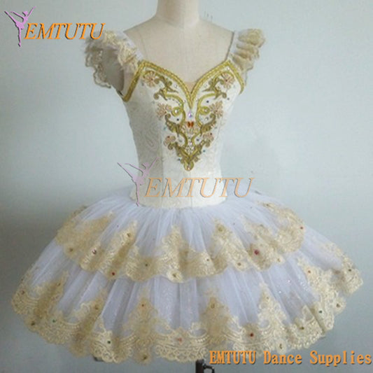 ST283 EMTUTU adult profesional tutu pink Gold lace sleeve professional ballet tutus Sleeping beauty ballet stage costume Custom ballet dress
