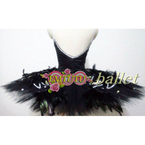 ST296 EMTUTU Women Black Swan Lake Professional Ballet Costumes Black With Gold Odile Ballet Stage Tutu Costume