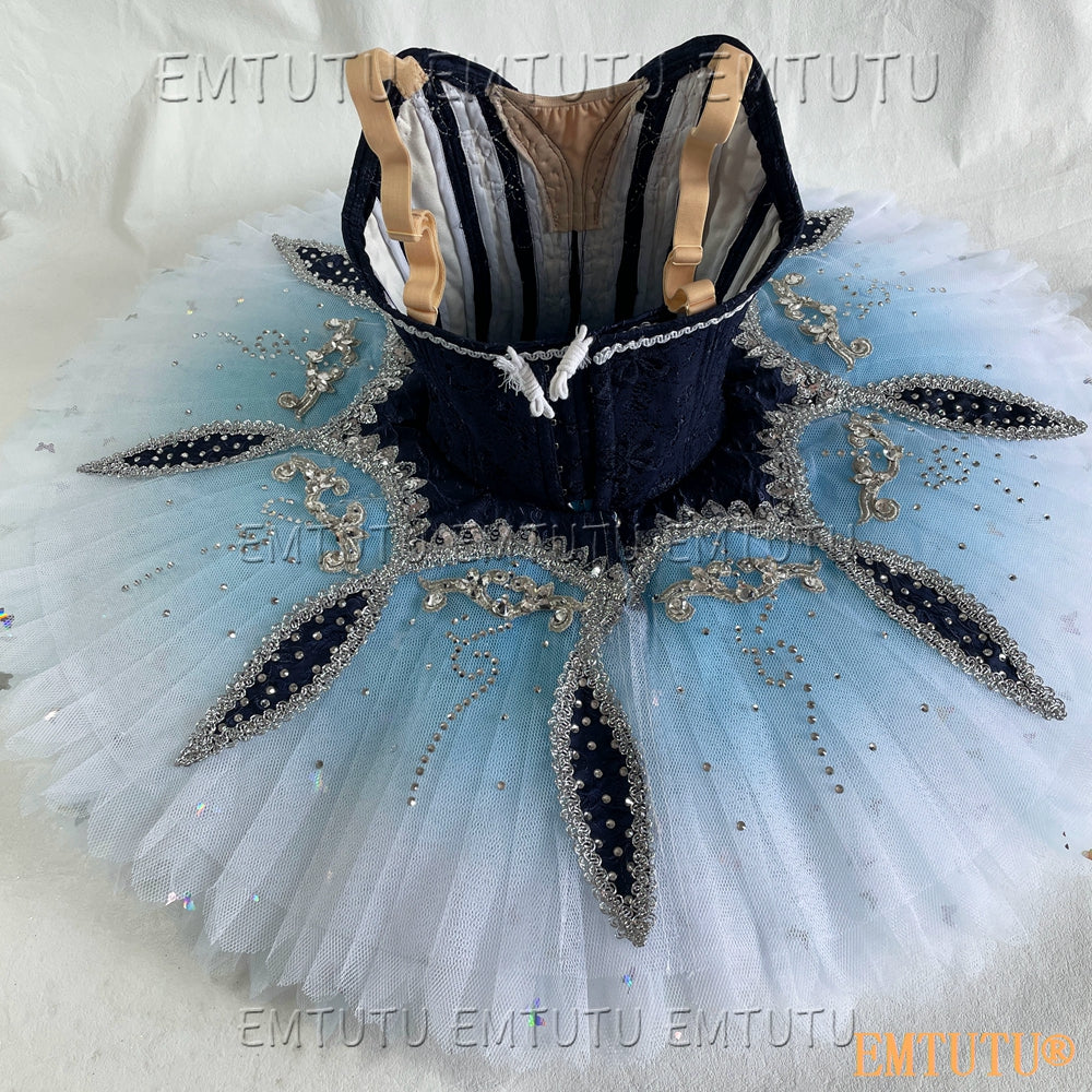 EMKB0101 EMTUTU Professional Ballet Tutu Costume Blue Black Women Girls Custom Made Ballet Stage Pancake Tutus Dress