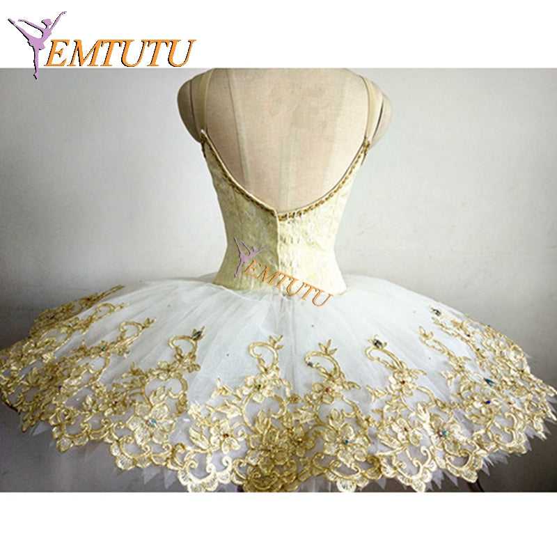 ST336 EMTUTU Women Pink Gold Professional Ballet Tutu Sleeping Beauty Stage Performance Pancake tutu Skirt Ballet Stage Costume tutus