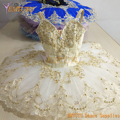ST336 EMTUTU Women Pink Gold Professional Ballet Tutu Sleeping Beauty Stage Performance Pancake tutu Skirt Ballet Stage Costume tutus