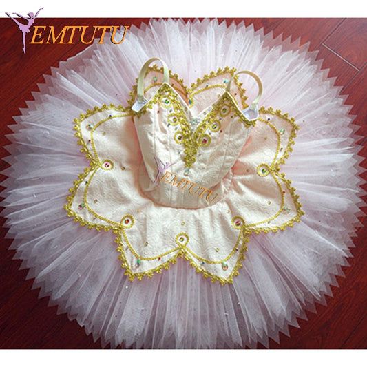 ST340 EMTUTU Nutcracker cprofesional ballet tutu pink Gold sugar plum fairy Performance pancake Tutus ballet stage costume ballet tutu dress