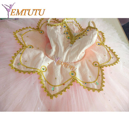 ST340 EMTUTU Nutcracker cprofesional ballet tutu pink Gold sugar plum fairy Performance pancake Tutus ballet stage costume ballet tutu dress
