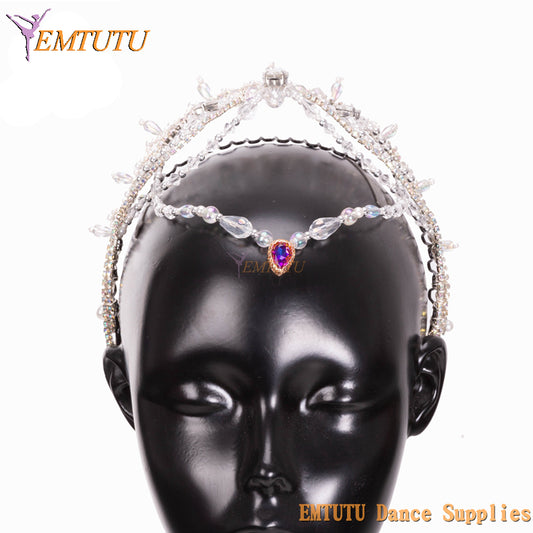 EMTUTU Ballet Performance Tiara for Women Girls Ballet Headpieces Ballerina Stage Dance Headwear