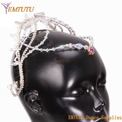 MD062 EMTUTU Ballet Performance Tiara for Women Girls Ballet Headpieces Ballerina Stage Dance Headwear