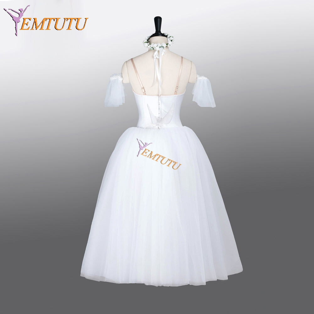 EM1290 EMTUTU Custom Made La Sylphide Long Professional White Romantic Competition Ballet Dress Tutu Costume