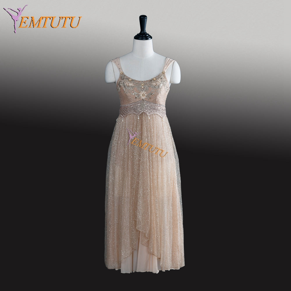 EM1295 EMTUTU Girls Gold Sparkle Juliet Professional Ballet Stage Costume Cinderella Competition Dresses