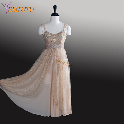 EM1295 EMTUTU Girls Gold Sparkle Juliet Professional Ballet Stage Costume Cinderella Competition Dresses
