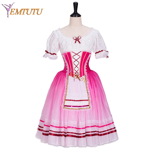 EM1301 EMTUTU Pink Custom Made Swanilda Degas Professional Romantic Ballet Tutu Peasant Dance Costume