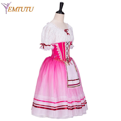 EM1301 EMTUTU Pink Custom Made Swanilda Degas Professional Romantic Ballet Tutu Peasant Dance Costume
