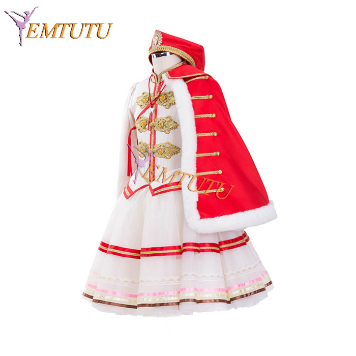 EM1331 EMTUTU White and Red Soldier Doll Romantic Tutu Costume Ballet Nutcracker Professional Ballerina Dress