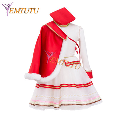 EM1331 EMTUTU White and Red Soldier Doll Romantic Tutu Costume Ballet Nutcracker Professional Ballerina Dress