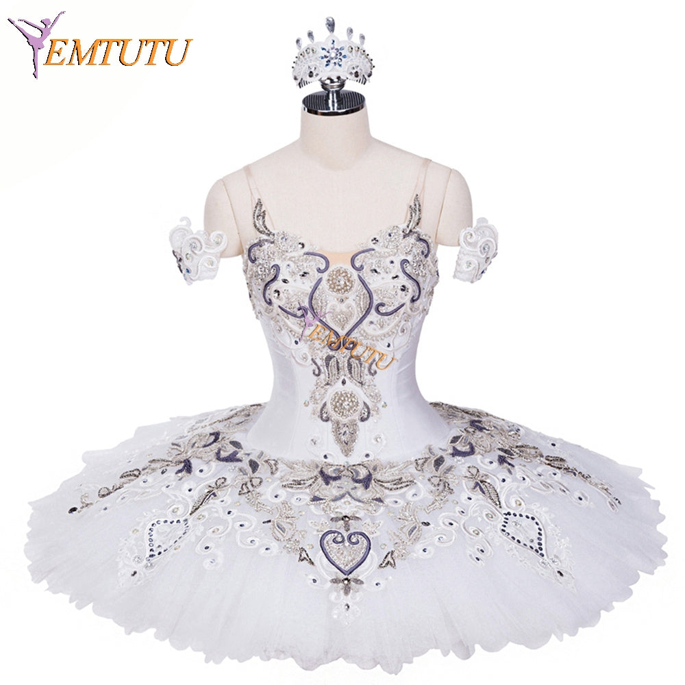 EM1308 EMTUTU Professional Custom-Made Competition Dress Prima Ballerina Ballet Costume White Ballerina Tutu