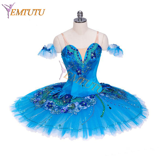 EM1313  EMTUTU Women Bluebird Variation Professional Ballerina Dance Costumes Ballet Pancake Tutus