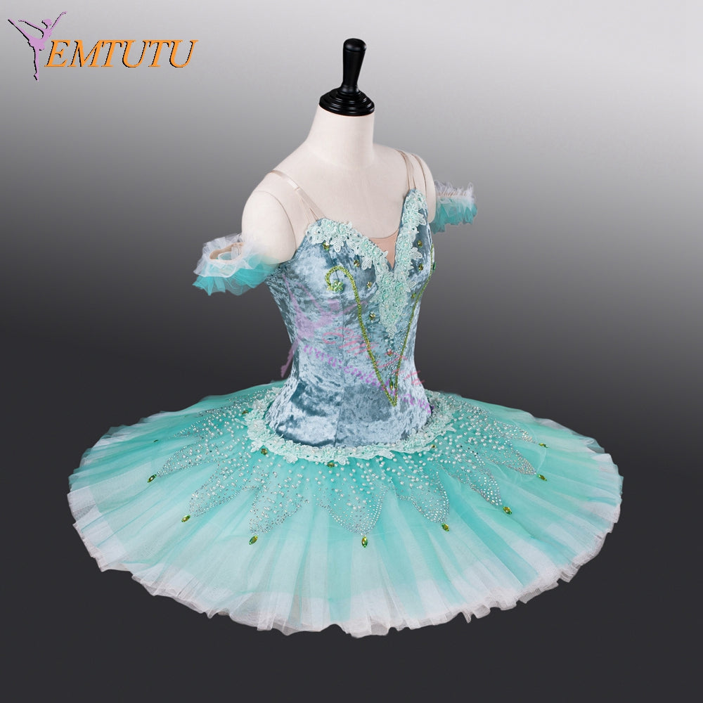 EM9010 EMTUTU Aqua Blue Velvet Girls Custom Size Fading Look Ballet Don Quixote the Dryad Queen Costume EM9010