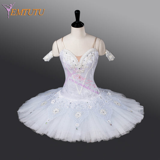 EM9011 EMTUTU Adult White Velvet Sleeping Beauty Princess Aurora Wedding Scene Tutu Ballet Costume Woman