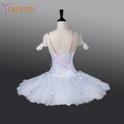 EM9011 EMTUTU Adult White Velvet Sleeping Beauty Princess Aurora Wedding Scene Tutu Ballet Costume Woman