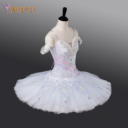 EM9011 EMTUTU Adult White Velvet Sleeping Beauty Princess Aurora Wedding Scene Tutu Ballet Costume Woman