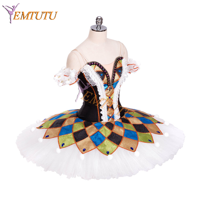 EM1321 EMTUTU Harlequinade Variation Costume Nutcracker ballet Harlequin Doll Adult Ballet Pancake Tutus Classical Ballet Tutu Children