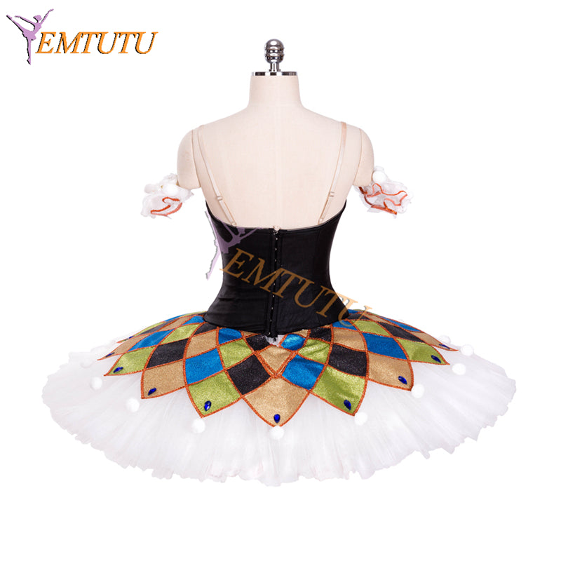EM1321 EMTUTU Harlequinade Variation Costume Nutcracker ballet Harlequin Doll Adult Ballet Pancake Tutus Classical Ballet Tutu Children