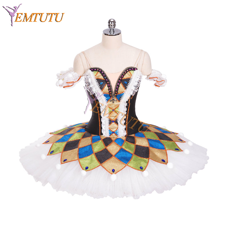 EM1321 EMTUTU Harlequinade Variation Costume Nutcracker ballet Harlequin Doll Adult Ballet Pancake Tutus Classical Ballet Tutu Children