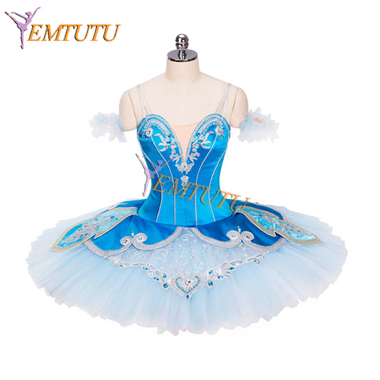 EM1332  EMTUTU Aqua Blue Shiny Satin Queen Of The Dryads Ballet Dress Sleeping Beauty Faries Classical Tutu Costume Professional