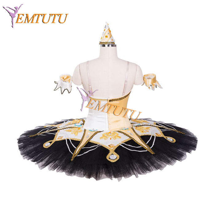 EM1335 EMTUTU Black Gold Satanella Ballet Variation Costumes Classical Stage Performance YAGP Competition Professional Platter Tutu