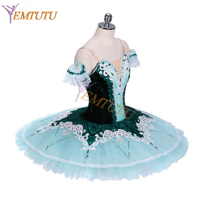 EM1314  EMTUTU Green Velvet La Esmeralda Variation Custom Made Tutu Outfits Ballet Costume Professional