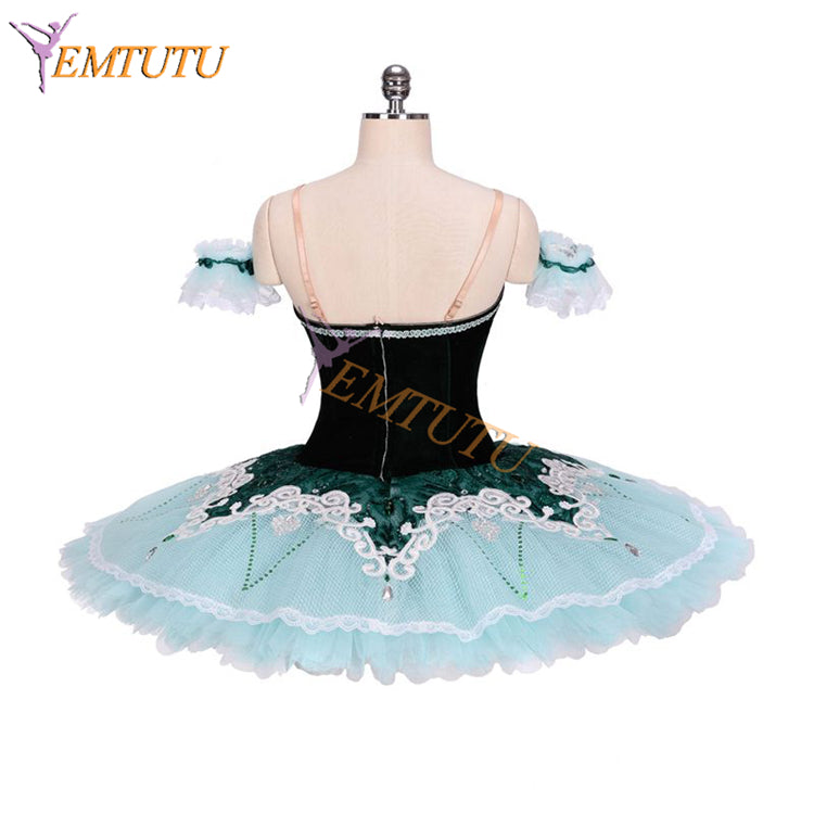 EM1314  EMTUTU Green Velvet La Esmeralda Variation Custom Made Tutu Outfits Ballet Costume Professional