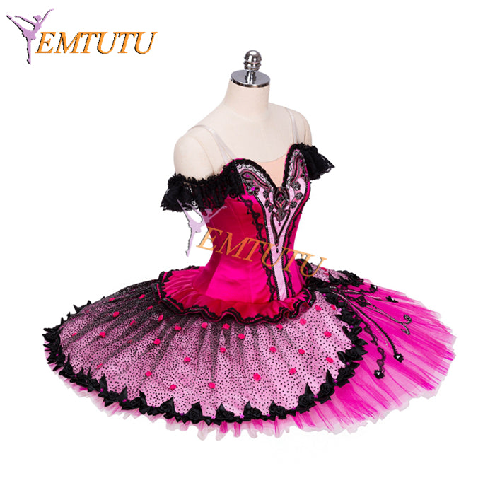 EM1333 EMTUTU Nutcracker Spanish Dancer Costume Dark Pink Paquita Dress Kitri Variation Platter Classical Tutu for adults
