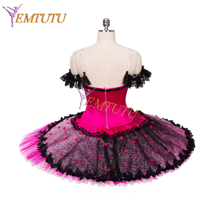 EM1333 EMTUTU Nutcracker Spanish Dancer Costume Dark Pink Paquita Dress Kitri Variation Platter Classical Tutu for adults