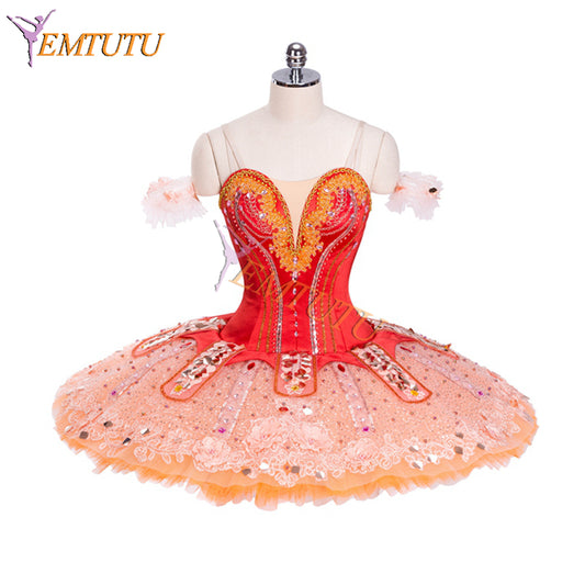 EM1319 EMTUTU Red Satin Sleeping Beauty Vision Scene Corps De Ballet Custom Made Professional Stage Costumes Classical Tutu