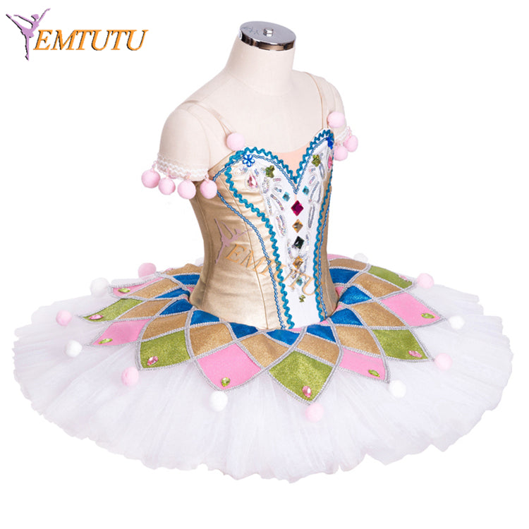 EM1322 EMTUTU Professional Harlequinade Variation Ballet Costume Nutcracker Columbine Doll Classical Tutu