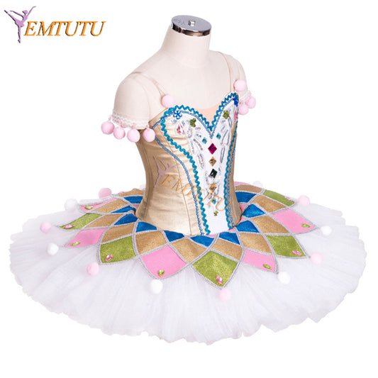 EM1322 EMTUTU Professional Harlequinade Variation Ballet Costume Nutcracker Columbine Doll Classical Tutu