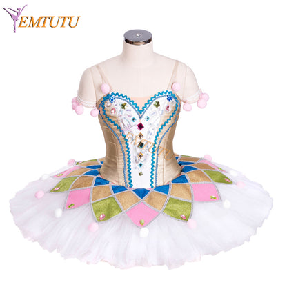 EM1322 EMTUTU Professional Harlequinade Variation Ballet Costume Nutcracker Columbine Doll Classical Tutu