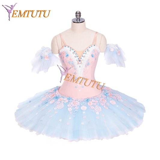 EM9014 EMTUTU Pink and Blue Classical Professional Dance Competition Sleeping Beauty Fairy Custom Made Tutu Outfits Ballet Costume EM9014