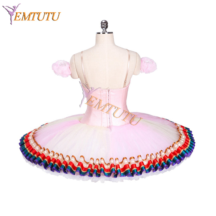 EM1327 EMTUTU Paquita Platter Tutu Dress Professional Ballet Costume Hamsatti Pink Competition Classical Tutu