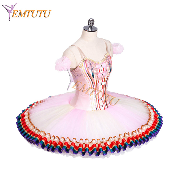 EM1327 EMTUTU Paquita Platter Tutu Dress Professional Ballet Costume Hamsatti Pink Competition Classical Tutu