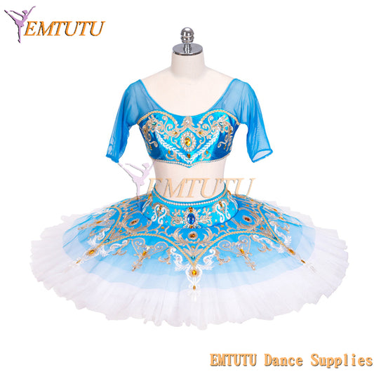 EM1323A EMTUTU La Bayadere Ballet Dress Professional Stage Costume Nutcracker Arabian Dance Blue Pancake Tutu YAGP
