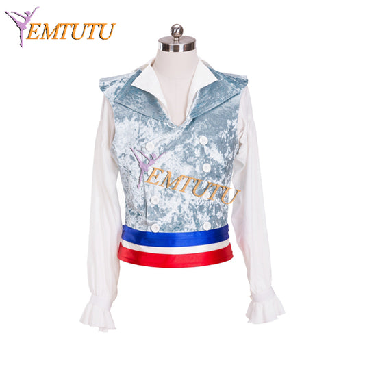 EM020 EMTUTU Male Variation Costume for the Flames of Paris Boy's Professional Ballet Top Men's Ballet Tunic