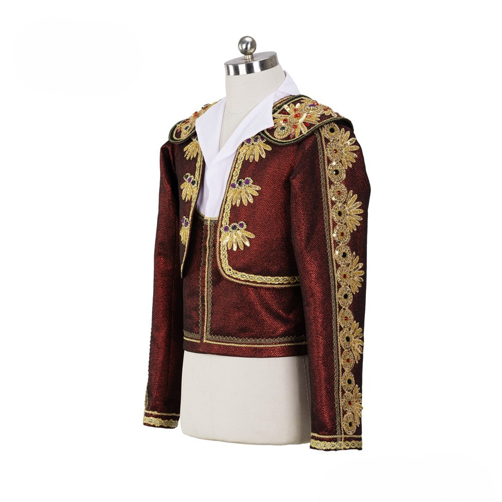 EM011  EMTUTU Custom-Made Red Spanish Style Don Quixote Basil Role Professional Stage Costume Ballet Tunic