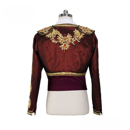 EM011  EMTUTU Custom-Made Red Spanish Style Don Quixote Basil Role Professional Stage Costume Ballet Tunic