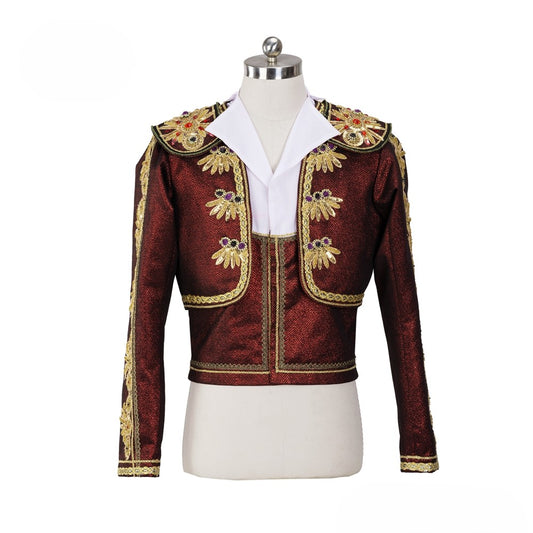 EM011  EMTUTU Custom-Made Red Spanish Style Don Quixote Basil Role Professional Stage Costume Ballet Tunic