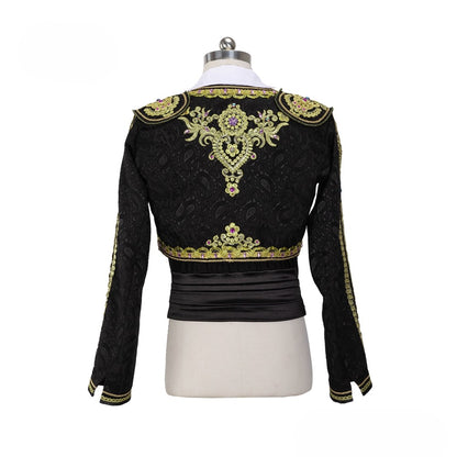 EM010 EMTUTU Custom-Made Black Adult Ballet Tunic Costumes Top Spanish Male's Ballet Dance Jacket
